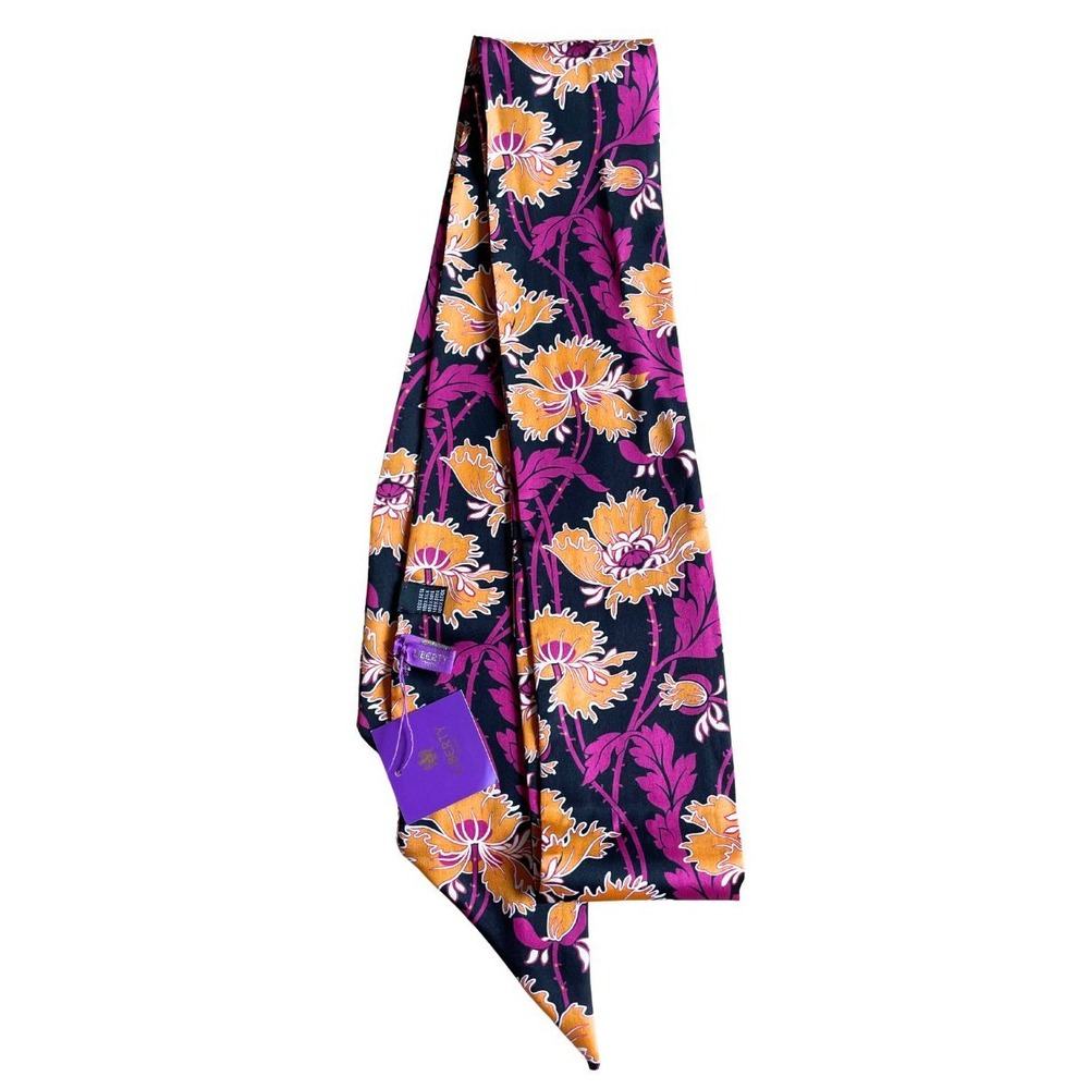NWT $225 Liberty London Honesty Silk Twilly Scarf Magenta Floral